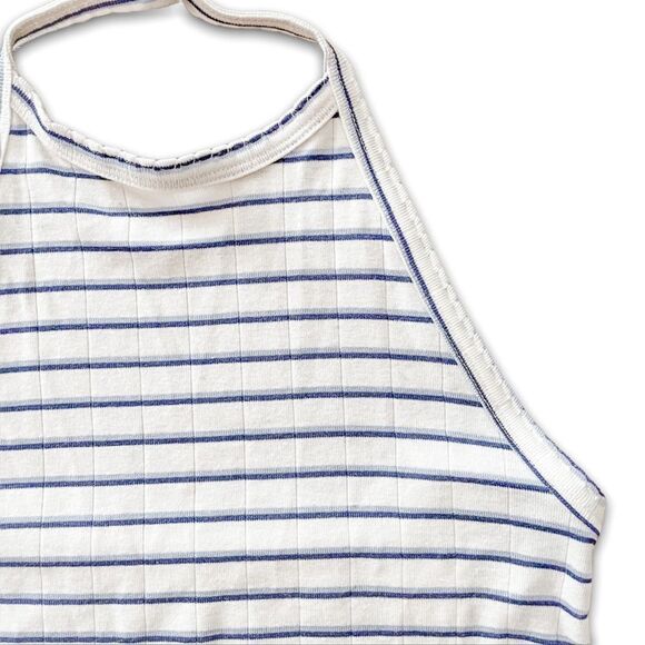 American Eagle AE Halter Top Striped Blue White Size Small NWT - Picture 3 of 4